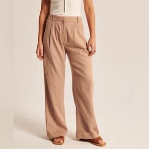 Abercrombie Linen-Blend Tailored Wide Leg Pant Size XXL Short